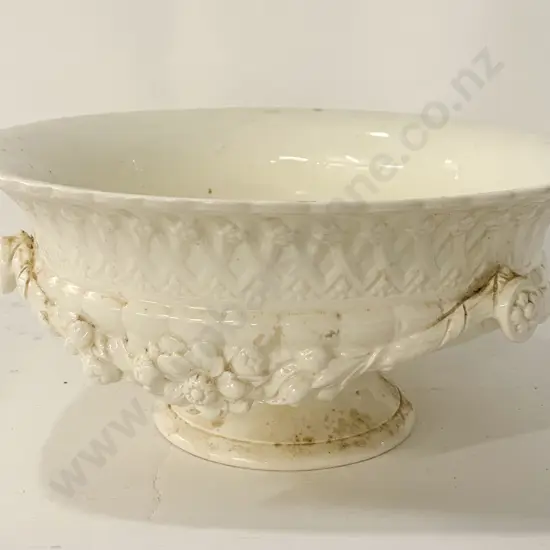Large White Glazed Wedgewood Fruit Bowl