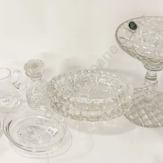 Qty of Crystal and Pressed Glass Ware Including Comport