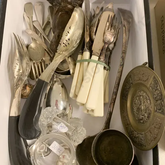 Qty of Assorted Including Cutlery Knife Rests and S/P