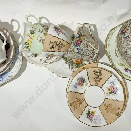 Qty of Assorted Fancy China Cups and Saucers Including Royal Albert