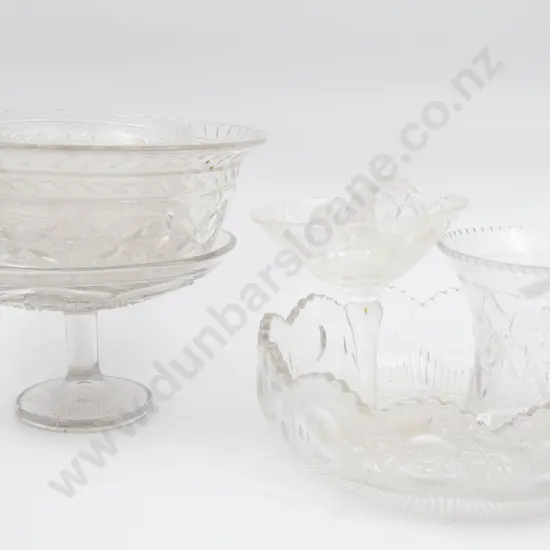 Qty of Assorted Crystal and Glass Including Comport Bowls and Vase etc.