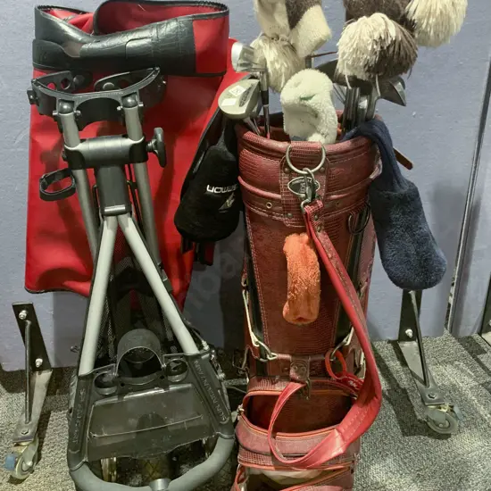 Golf Clubs With Bag and Trundler