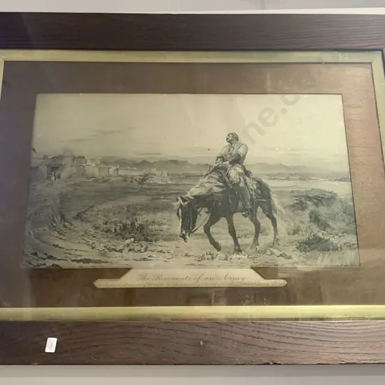 Oak Frame Vintage Print "The Remnants of An Army"