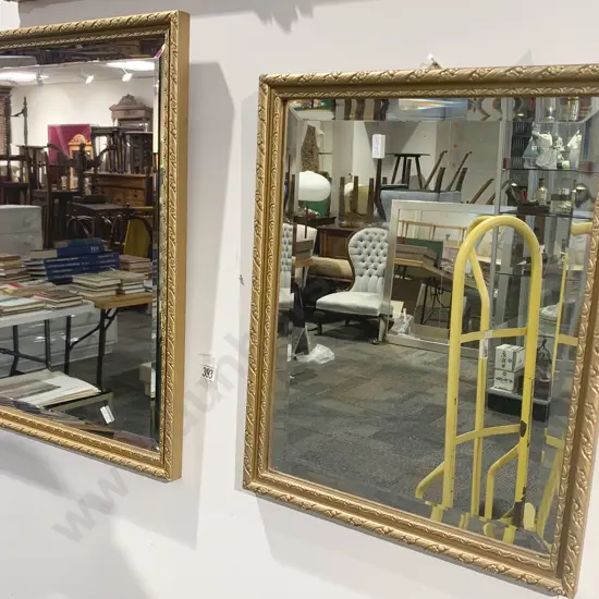 Two Beveled Edged Wall Mirrors