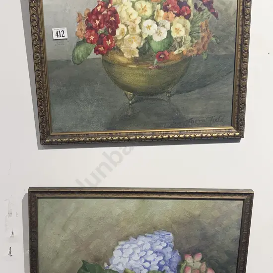 Thane Fields - Two Floral Still Life Watercolours