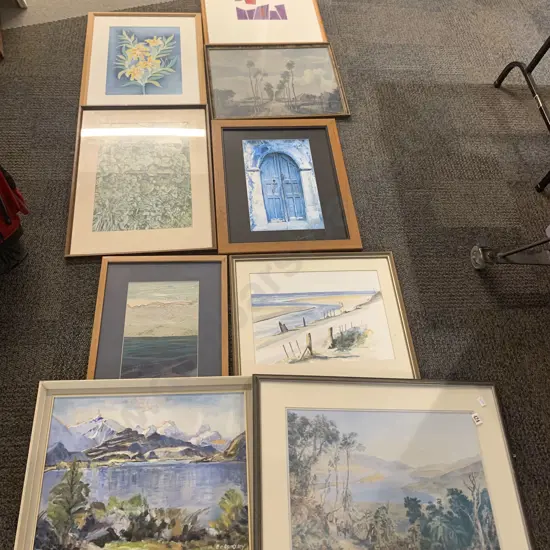Nine Assorted Framed Prints and Originals