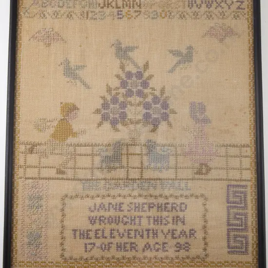 Dated 1798 Antique Picture Sampler
