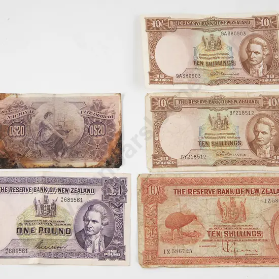 Four New Zealand Bank notes