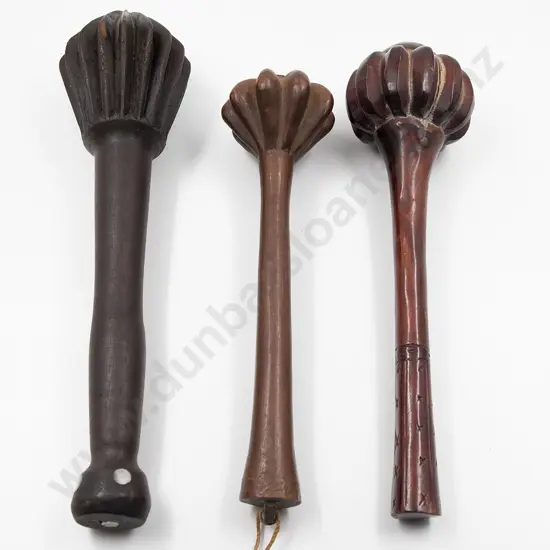 Three Fijian ula (throwing clubs)