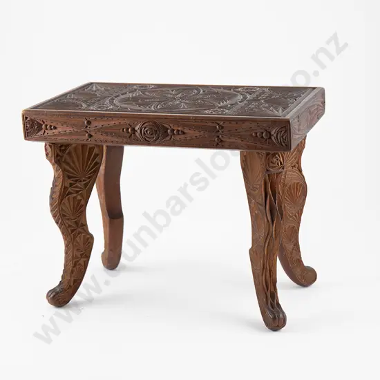 New Zealand Chip carved stand