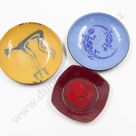 Three Small Delware Enamel Dishes