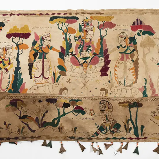 Two African Ramayana embroidered story cloths