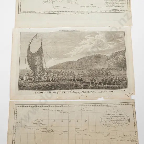 A group of six 18th century engravings from Cooks Voyages