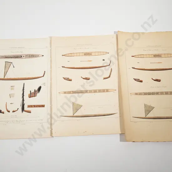 Three  18th Century coloured lithographs  from the French account of Cooks first Voyages