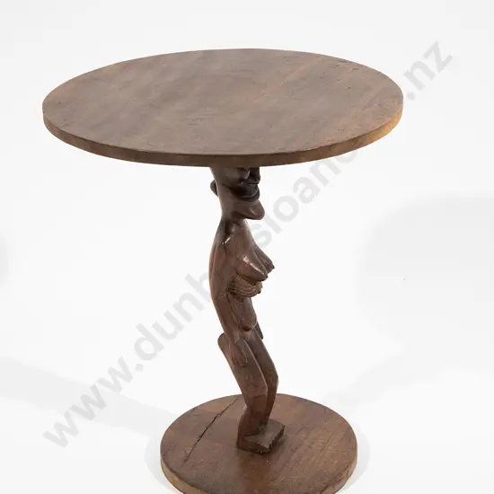 Pedestal table with Easter Island figural support