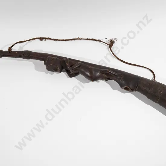 African Wood And Leather Horn