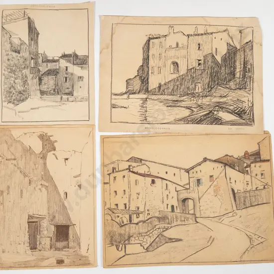 John Weeks (1888-1965) - Four Various Architectural Studies
