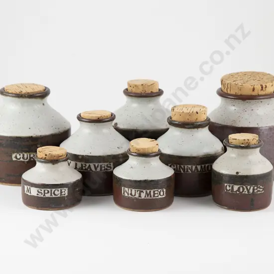 Len Castle Eight Graduated Spice Jars