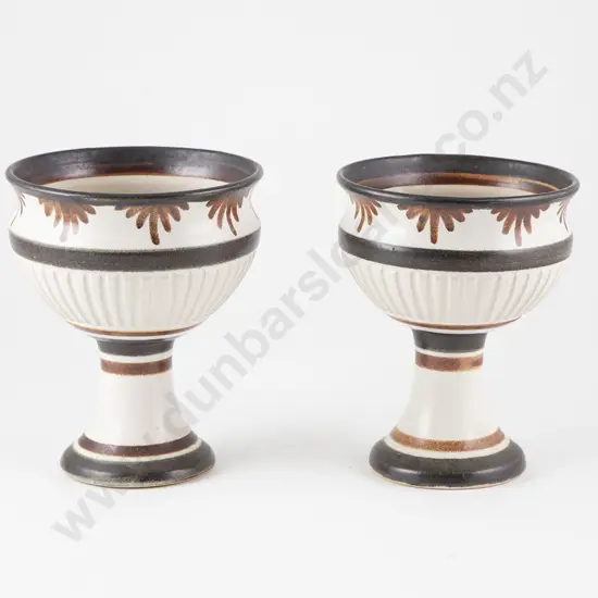 Two Large Hand-painted Anneke Borren Goblets