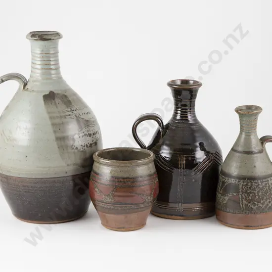 Three Various Peter Stitchbury Jugs & Vase