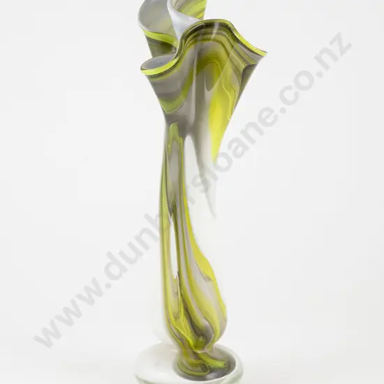 Keith Mahy Art Glass Winged Form Vase