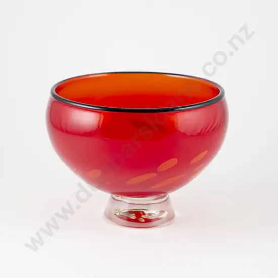de Flute Art Glass Footed Bowl