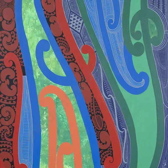 Emery Hauraki Te Whakatōhea / Tainui - Colourful Moko