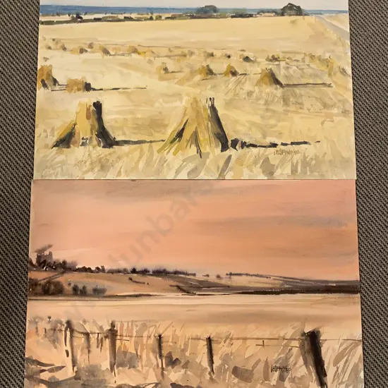 Two Les Finch Watercolours unframed