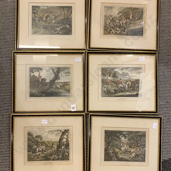 Six Assorted Fox Hunting Prints