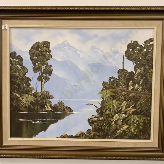 Ian Evans Oil on Board "Milford Sound"