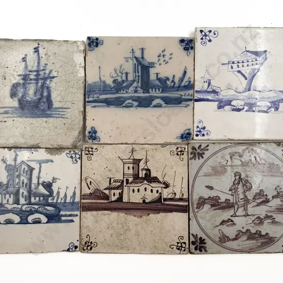 Six Delft Tiles