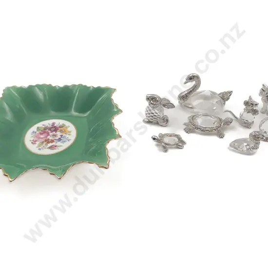 Aynsley Dish Together With Glass Animal Figures