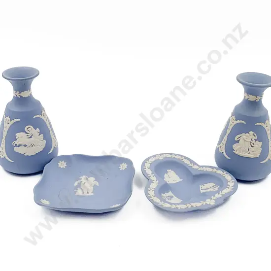 Pair of Wedgewood Vases and Two Dishes