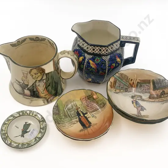 Two RD Jugs Together With Six RD Dishes