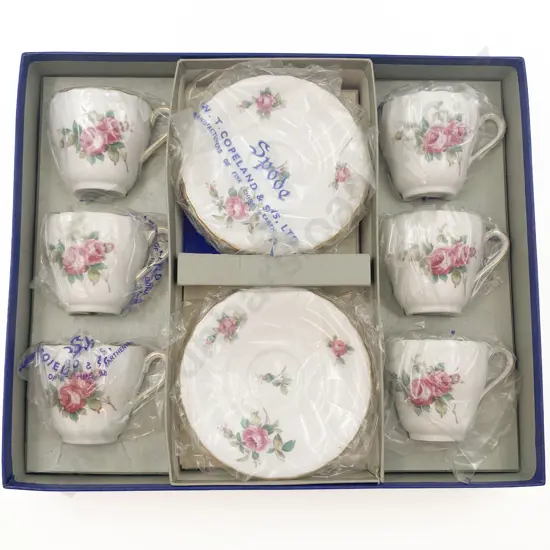 Spode Floral Decorated Coffee Set in Presentation Box