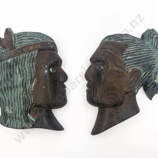 Two Maori Profile Carvings