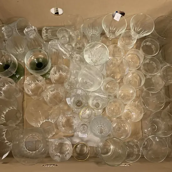 Box of Assorted Crystal and Glassware