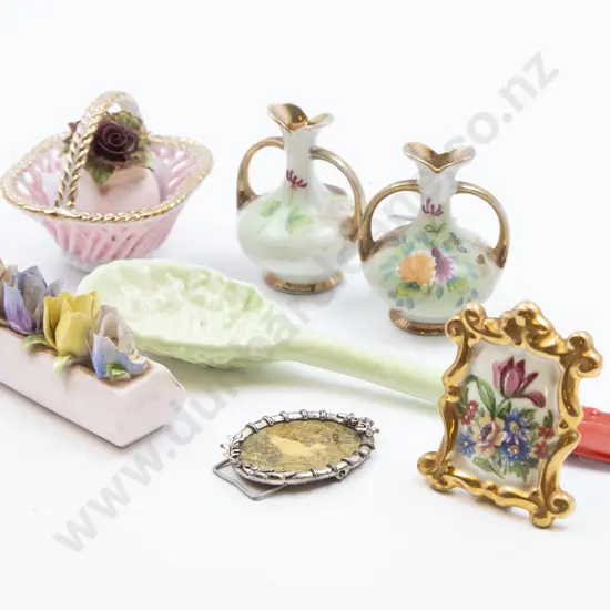 Small Box of Assorted Including Miniatures and Floral Ornaments