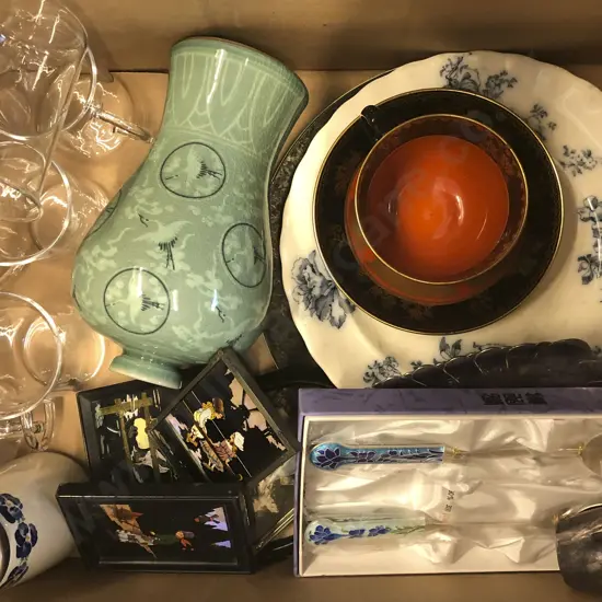 Quantity of Assorted Including China Small Photo Frames with Glassware Etc