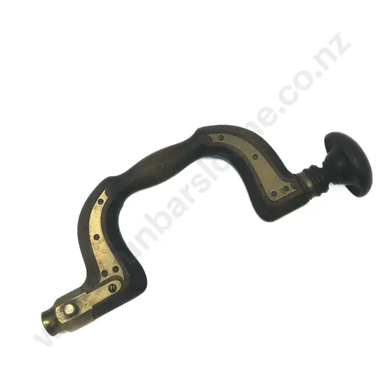 Vintage Sheffield Wooden Drill with Brass Inlay