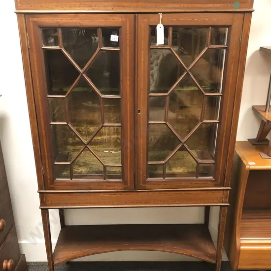 Edwardian Sheraton Revival Glazed Display Cabinet (Faults)