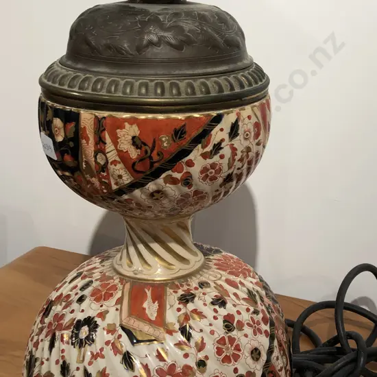 Early Victorian Imari Pattern Table Lamp