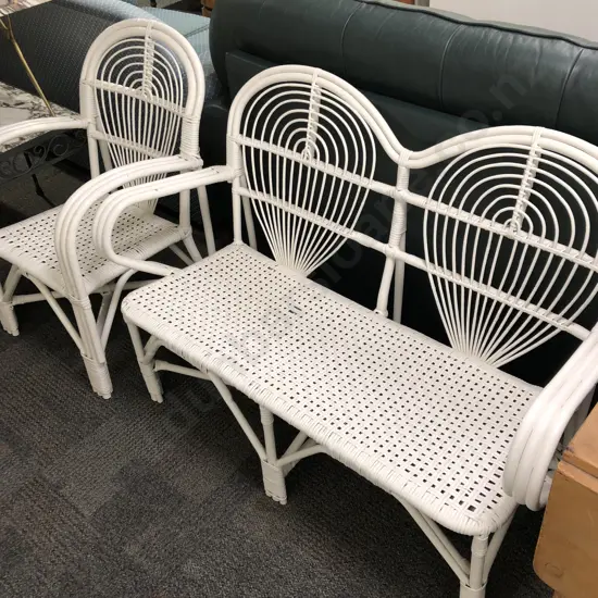 Three Piece White Painted Conservatory Suite