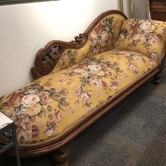 Floral Upholstered Chaise Lounge