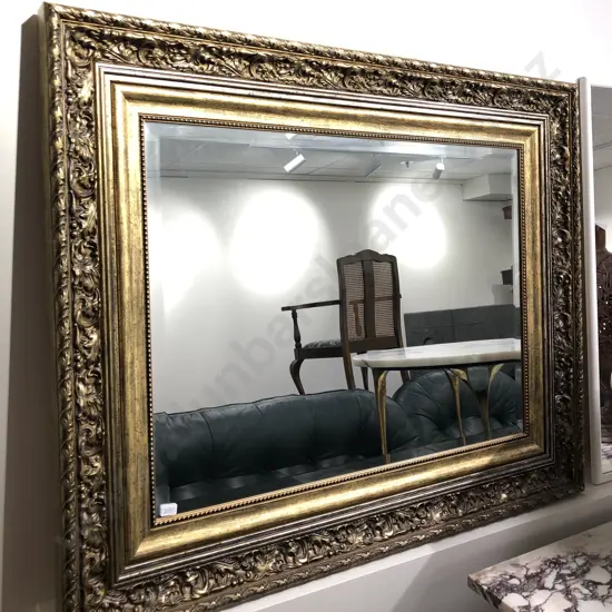 Gilt Framed Beveled Edged Wall Mirror