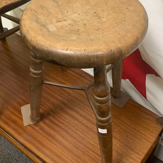 Three Legged Walnut Stool