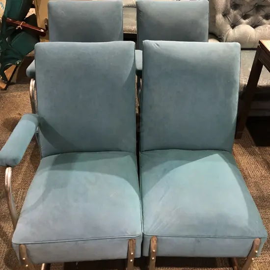 Pair of Art Deco Armchairs Together with two Seater Sofa (A/F)
