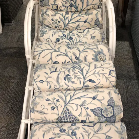 White Painted Cane Lounger