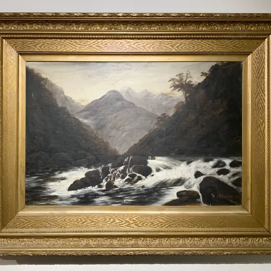 Gilt Framed Colonial Acrylic on Canvas