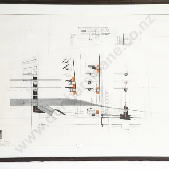 Original Technical Drawing For Terminal Transit Exterior Lounges for Hotel of Transcience